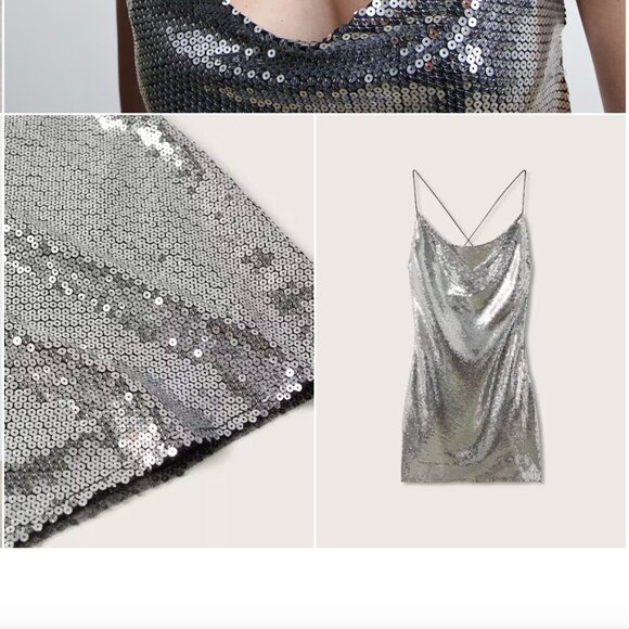 MANGO Sequin wrap dress Size L NEW WITH TAG! - Picture 6 of 6